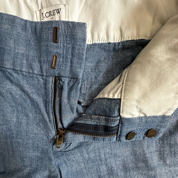 J. Crew Chambray Bermuda Shorts Flat Front Blue Women Size 0. - Picture 8 of 16